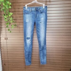 American Eagle Super Stretch Distressed Jeggings W/Patches Women's Size 2
